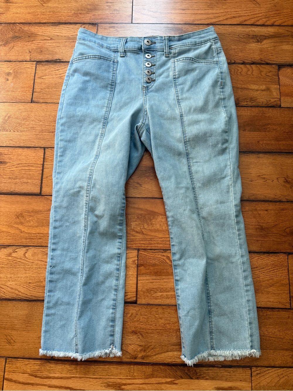 Style & Co. Light Blue Ankle Crop Jeans with Button Fly